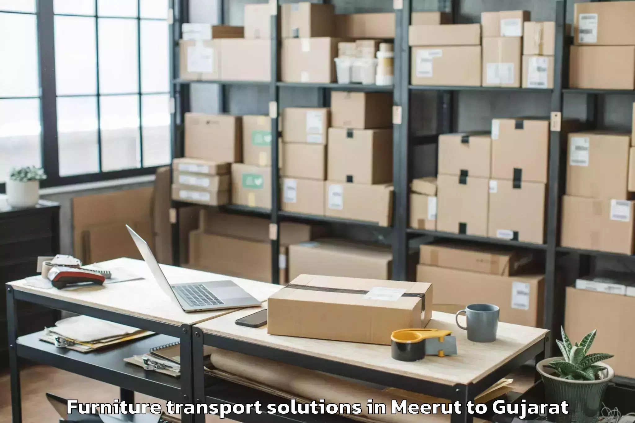 Get Meerut to Kapadvanj Furniture Transport Solutions